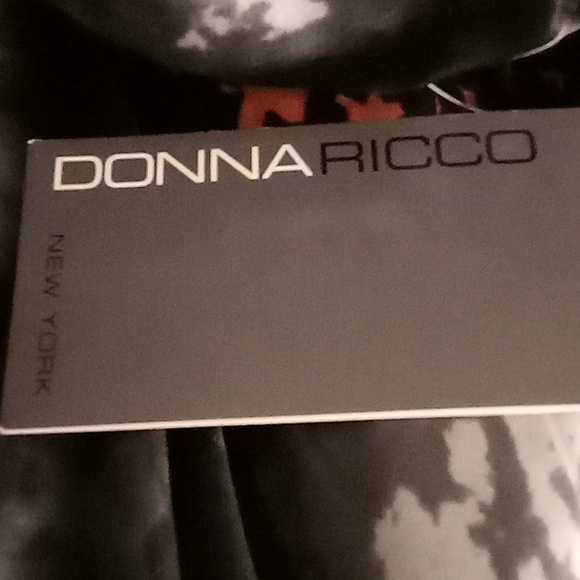 NEW DONNA RICCO NEW YORK Silk Wedding Sz 12 Floral Black-Gray Colors HMBC - Picture 11 of 12